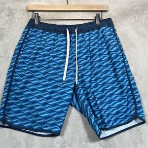 Fair Harbor Men Swimwear M Blue Swim Trunks Geometric Activewear